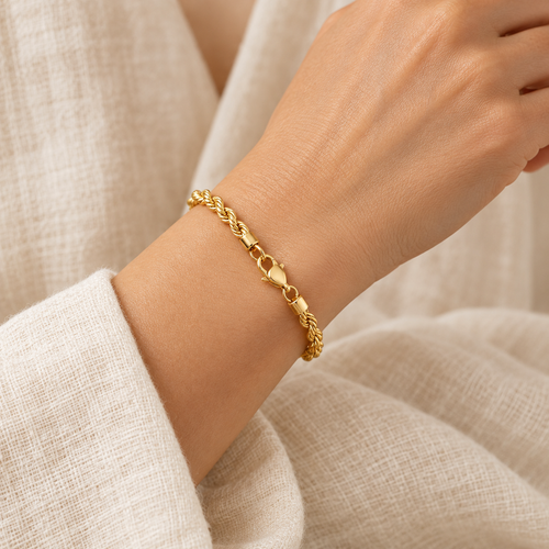 Aurea Rope Bracelet — worn close-up