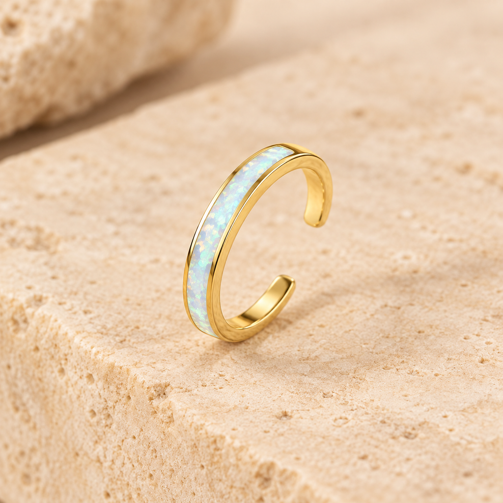 Lumi Inlay Toe Ring — alternate angle
