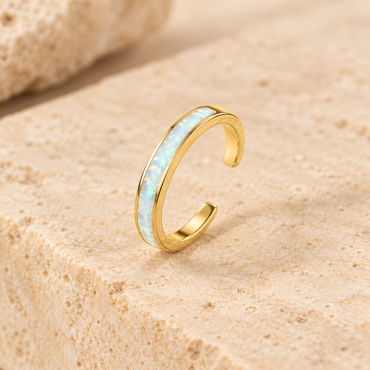 Lumi Inlay Toe Ring — alternate angle